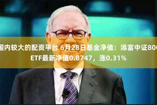 国内较大的配资平台 6月28日基金净值：添富中证800ETF最新净值0.8747，涨0.31%