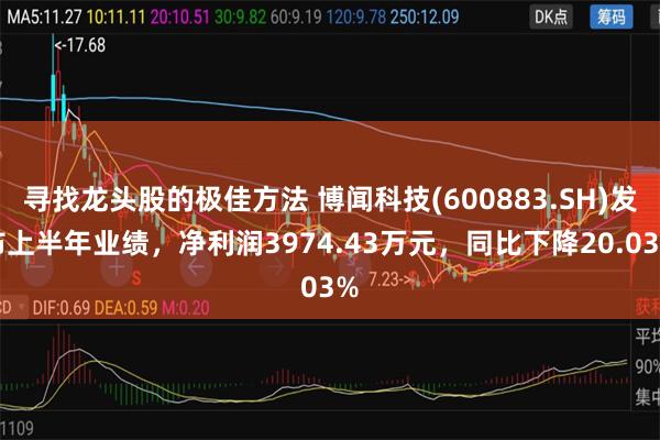 寻找龙头股的极佳方法 博闻科技(600883.SH)发布上半年业绩，净利润3974.43万元，同比下降20.03%