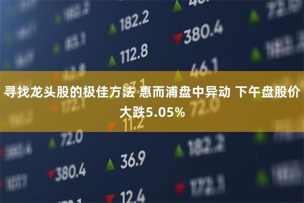 寻找龙头股的极佳方法 惠而浦盘中异动 下午盘股价大跌5.05%