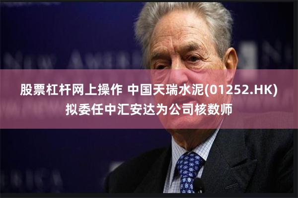 股票杠杆网上操作 中国天瑞水泥(01252.HK)拟委任中汇安达为公司核数师